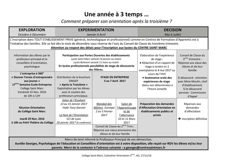 Orientation — Collège SaintMarc